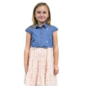 Zunie Youth Denim Dress NWT Pink- Easter Flower Girl Graduation